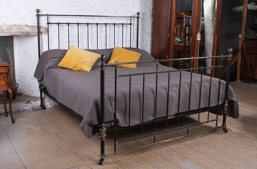 Elegant brass and iron bed by Winfield & Co